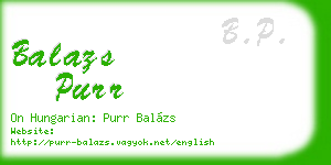 balazs purr business card